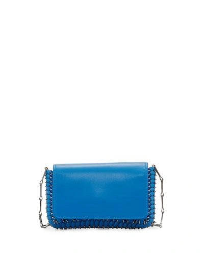 Paco Rabanne Mini Leather Shoulder Bag, Blue