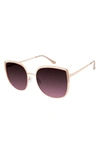 Vince Camuto 57mm Square Sunglasses In Rose Gold Nude