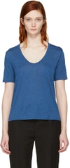 ALEXANDER WANG T Blue Classic Cropped Pocket T-Shirt