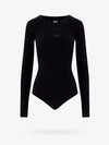 Mm6 Maison Margiela Numbers-logo Long-sleeve Bodysuit In Black
