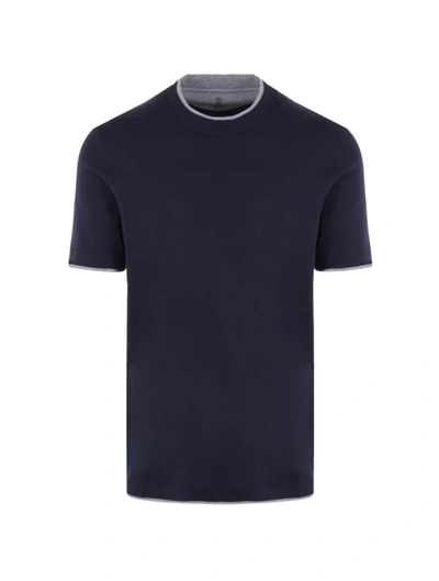 Brunello Cucinelli Cotton T-shirt In Blue