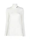 Jil Sander Logo Wool Blend Jersey Turtleneck Top In White