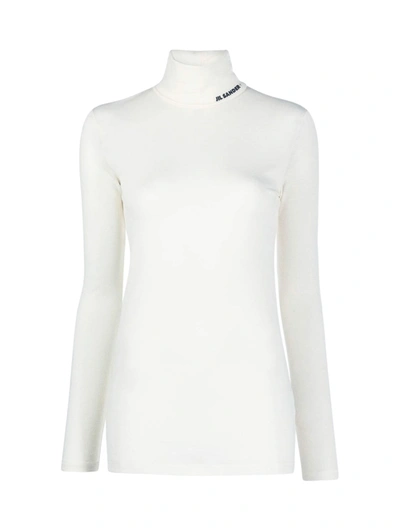 JIL SANDER LONG SLEEVE TOP WITH FUNNEL NECKLINE