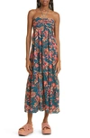 Ulla Johnson Siya Printed Cotton Blend Midi Dress In Delphinium