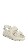 Prada Quilted Patent Slingback Sport Sandals In Avorio