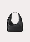 Totême Belt Pebble-grain Leather Hobo Bag In Black Grain