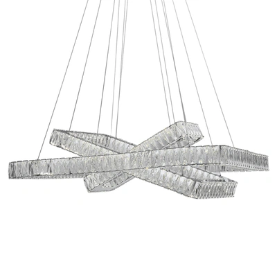 Finesse Decor Crystal Elegance Led Chandelier In Silver