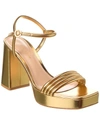 Gianvito Rossi Lena Metallic Ankle-strap Platform Sandals In Gold