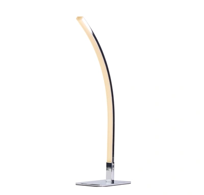 Finesse Decor Modern Arc Design Led Table Lamp In Silver