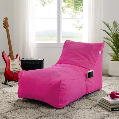 Loungie Resty Nylon Bean Bag Sleeper Couch In Pink