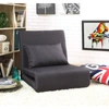 Loungie Relaxie Linen Adjustable Flip Chair In Black