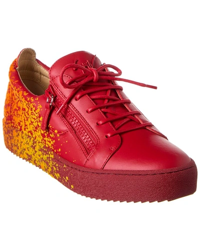 Giuseppe Zanotti May London Leather Sneaker In Red