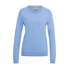 Hugo Boss Crew-neck Sweater In Responsibly Sourced Merino Wool In Blue