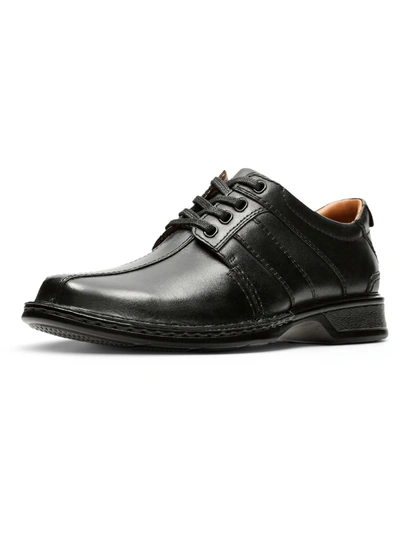 Clarks Touareg Vibe Mens Leather Solid Oxfords In Black