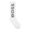 Hugo Boss Short Logo Socks In An Organic-cotton Blend In Natural