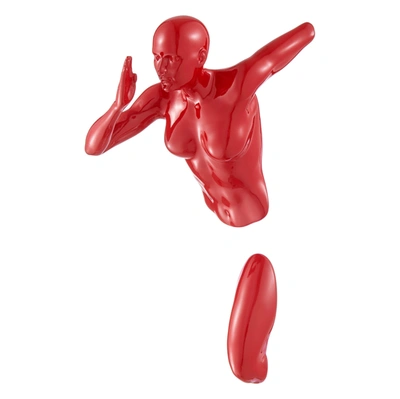 Finesse Decor Glossy Red Wall Sculpture Runner 13" Woman