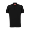 Hugo Boss Cotton-blend Polo Shirt With Zip Placket In Black