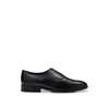 Hugo Boss Grained-leather Oxford Shoes With Embossed Logo In Black