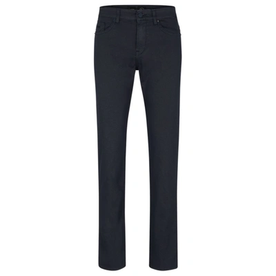 Hugo Boss Slim-fit Regular-rise Jeans In Performance Denim In Dark Blue