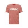 Hugo Boss Cotton-jersey Regular-fit T-shirt With Contrast Logo In Pink