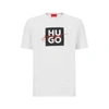 Hugo Cotton-jersey T-shirt With Stacked And Handwritten Logos In White