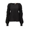 HUGO BOSS Regular-fit silk top with ruched sleeves