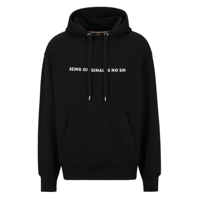 Hugo Boss Relaxed-fit Cotton-terry Hoodie With Frida Kahlo Graphic In Black