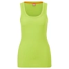 Hugo Boss Scoop-neck Top With Logo Embroidery In Light Green