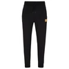 Hugo Boss Cotton-terry Tracksuit Bottoms With Foil-print Logo In Black