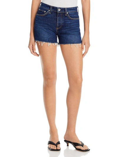 Rag & Bone Dre Frayed Denim Shorts In Mid Denim