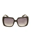 Guess Factory Rhinestone Logo Plastic Square Sunglasses In Black
