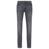 HUGO BOSS SLIM-FIT JEANS IN LIGHTWEIGHT GRAY COMFORT-STRETCH DENIM