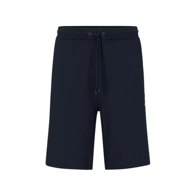 Hugo Boss Regular-fit Shorts In Stretch Fabric In Dark Blue