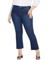 Nydj Plus Ava Womens High Rise Dark Wash Flared Jeans In Blue