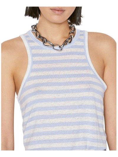 Frame Womens Striped Crewneck Tank Top In White