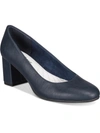 Easy Street Proper Womens Faux Leather Slip On Pumps In Blue