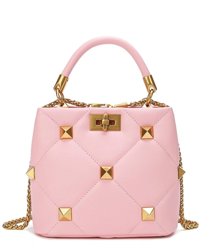 Tiffany & Fred Quilted & Studded Leather Satchel In Pink