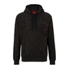 HUGO JAGLION-PATTERN HOODIE IN FRENCH-TERRY COTTON
