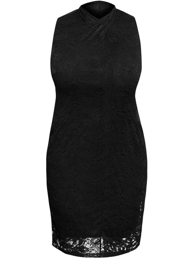 Rachel Rachel Roy Plus Harland Womens Lace Long Midi Dress In Black