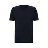 Hugo Boss Silk-cotton Slim-fit T-shirt With Fineline Stripes In Blue