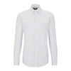 Hugo Boss Men's Slim-fit Shirt In Geometric-print Performance-stretch Jersey In White