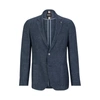 HUGO BOSS SLIM-FIT JACKET IN PATTERNED LINEN AND VIRGIN WOOL