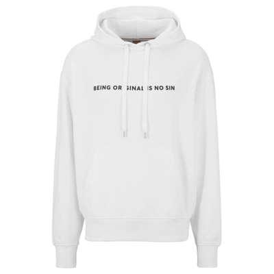 Hugo Boss Relaxed-fit Cotton-terry Hoodie With Frida Kahlo Graphic In White