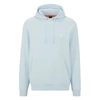 Hugo Boss French-terry-cotton Hooded Sweatshirt With Logo Patch In Light Blue