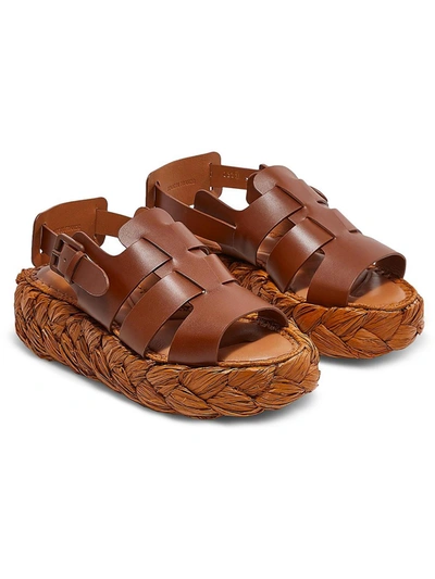 Clergerie Paris Aurel Womens Leather Lined Caged Platform Sandals In Brown