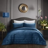 Grace Living Nava Velvet Comforter Set With Pillow Shams And Comforter In Blue