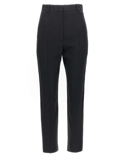 Alexander Mcqueen Crepe Pants With Straight Legs In Black