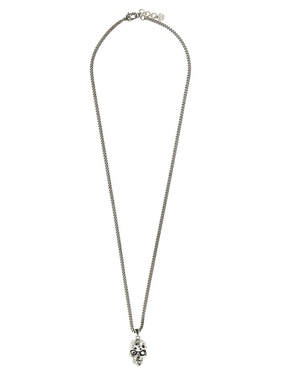 Alexander Mcqueen Skull-motif Chain-link Necklace In Grey