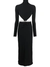 Amazuìn Jersey Long-sleeved Dress In Deep Black