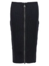 Tom Ford Panelled Leather And Cotton-blend Jersey Midi Skirt